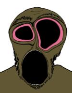 brown_troonjak distorted glasses open_mouth soyjak stubble variant:flartson // 410x524 // 105.0KB