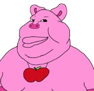animal apple closed_mouth fat food fruit lips obese pickypiggy pig pink pink_skin smile smiling_critters soyjak variant:meximutt // 888x849 // 35.4KB