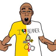 arm brown_skin catholic clothes country ear flag flag:vatican_city glasses hand i_love latino mexico open_mouth pointing soyjak stubble text tshirt variant:shirtjak vatican // 559x559 // 155.7KB