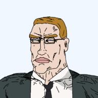 blue_eyes buff closed_mouth coat ear glasses hair nazism portugal portugaryan soyjak subvariant:perceptive_chud transparent_background trend:aryan variant:chudjak vein yellow_hair // 799x799 // 2.4MB