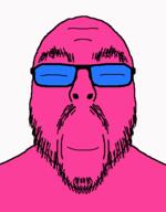 blue blue_eyes closed_eyes closed_mouth doll_(user) glasses pink skin smile soyjak stubble variant:flartson // 410x524 // 9.1KB