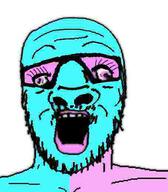 colorful compressed deformed eyelashes glasses jpeg soyjak stubble variant:a24_slowburn_soyjak // 454x520 // 12.4KB