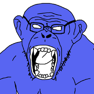biceps chest chimpanzee cord cordmonkey cordtroon discord ear glasses meta:paint_bucket_fail monkey open_mouth purple_skin stubble traps variant:monkeyjak white_background // 852x852 // 26.9KB