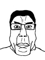 glasses hair merge mouth_closed series:fusionjaks shaved subvariant:chudplier2 variant:chudjak variant:markiplier_soyjak // 600x800 // 19.3KB