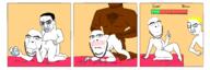 2soyjaks arm bbc bed biting_lip bloodshot_eyes blue_eyes blush clenched_teeth clock closed_mouth crying frown full_body gem glasses hair hand leg naked negro nsfw sex soyjak stubble tbp text variant:chudjak variant:cobson yellow_hair // 1500x500 // 154.4KB