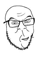 closed_mouth glasses merge smug soyjak stubble variant:feraljak variant:smugjak // 482x652 // 21.8KB