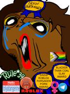 award brown_skin button coomer crying deformed female flag:lgbt_pride_flag forsaken garf_(user) glasses hair hello_my_name_is_(sticker) liquify_tool meta:namefags nigger open_mouth red_lips roblox rule34 slavic telegram tolyatangerine_(user) trend:slopjak yellow_sclera // 600x800 // 184.1KB