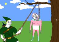 ack cloud hanging link_(the_legend_of_zelda) lynch meta:tagme outside shield sword tree variant:bernd variant:chudjak zelda // 2100x1500 // 194.3KB