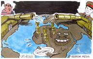 africa balding big_lips big_nose bomb brown_skin carlos_latuff closed_mouth clothes coat collar_tabs collared_coat collared_shirt communism ear epaulettes flag:united_states glasses hair hammer_and_sickle hat hat_ornament jacket kuz military military_hat military_jacket military_uniform mutt necktie nigger peaked_cap plate russia shieet smile smug soviet_army_uniform soviet_union soyjak spoon star_(symbol) star_hat_ornament tank uniform united_states variant:carterjak variant:chudjak variant:kuzjak // 2048x1303 // 869.1KB