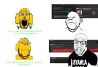 animal ban closed_mouth comic dog glasses gooner janny jannyplier nas:gigachad open_mouth soyjak variant:feraljak variant:gapejak variant:impish variant:markiplier_soyjak yellow_skin // 1587x1080 // 426.8KB