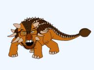 angry animal ankylosaurus dinosaur full_body glasses open_mouth prehistoric series:animaljaks series:dinosaurjaks soyjak spike stubble tail teeth variant:feraljak yellow_sclera // 1600x1200 // 82.1KB