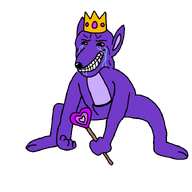 angry animal bloodshot_eyes bouncelia clenched_teeth crown crying ear furry garten_of_banban heart jewel kangaroo meta:leaky meta:nas monkey_dance pouch purple queen_bouncelia staff variant:wojak // 720x720 // 106.8KB