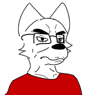 animal animal_ears anthro closed_mouth clothes ear eyebrows fur furry glasses nose snout subvariant:furchud variant:chudjak white_background white_fur // 1000x1000 // 43.9KB