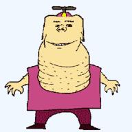 baldis_basics closed_mouth clothes fat full_body hat propeller_hat smile soyjak variant:impish_soyak_ears video_game white_skin // 256x256 // 5.8KB