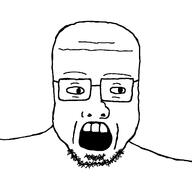 beard eyes forehead forehead_lines gape gaping glasses soy_boy soyjak stubble template variant:unknown // 1280x1280 // 46.2KB