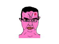 animated baby bloodshot_eyes blush clenched_teeth closed_mouth crying distorted ear full_body glasses hair music pink_skin sound soyjak subvariant:chudjak_front variant:chudjak vein video yellow_teeth // 640x480, 63.6s // 8.8MB