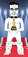 angry award bow_tie glasses gold hand holding_object red_carpet tiniest_pecker_award tiny_penis trophy variant:chudjak white_skin // 956x1900 // 693.4KB