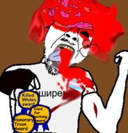 award blood dead glove gore gunshot_wound kerch_polythecnic_college_massacre mass_shooter russian_language school_shooter suicide transgender_flag variant:bernd vladislav_roslyakov white_shirt white_skin // 261x272 // 77.4KB