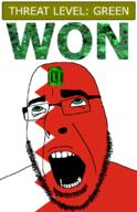 ahegao bahrain country emerald flag flag:bahrain gem glasses green green_eyes hair looking_up open_mouth schlog_color_event soyjak soyjak_blog stubble teeth text threat_level_green variant:cobson won // 721x1115 // 154.9KB