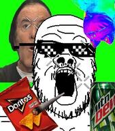 beard cigarette doritos frog glasses meta:tagme mlg mountain_dew open_mouth variant:a24_slowburn_soyjak // 454x516 // 51.9KB