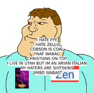 arm artist:zen blue brown clothes fnaf hair happy hello_my_name_is_(sticker) jimbo_(namefag) leg looking meta:namefags nose smile staring subvariant:mexiaryan variant:meximutt zen_(user) // 886x872 // 119.7KB