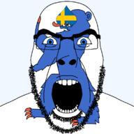 angry animal bear blue_eyes buskerud county facial_mark flag flag:buskerud flag:sweden forehead_mark glasses hair looking_at_you norway open_mouth queen_of_spades soyjak spade stubble subvariant:cobson_front2 subvariant:spadeson sweden teeth thick_eyebrows tongue transparent_background variant:cobson // 800x800 // 85.7KB