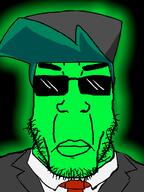 clothes esl fed fnf_pedo glasses glowie glowing green_hair green_skin subvariant:chudplier suit suit_and_tie sunglasses // 600x800 // 85.5KB