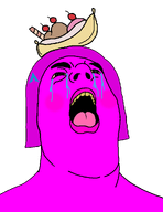arch_linux banana_split_ice_cream crying female looking_up magenta_skin mouth_open object_on_head pink_sclera quote quote_(user) quote_admin variant:hydejak yellow_teeth // 778x1010 // 31.7KB