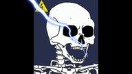 animated bloodshot_eyes crying electricity glasses open_mouth series:skeletonjaks skeleton skull sound soyjak stubble variant:soyak video // 1920x1080, 10s // 6.8MB