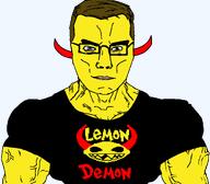 black_clothing brown_hair buff lemon_demon low_effort neil_cicierega op_is_an_aryan_supersoldier transparent_background variant:chudjak yellow_skin // 1059x929 // 54.0KB