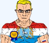 animal arm award blue_eyes buff christianity closed_mouth clothes crown deer eastern_orthodox eyes_like_the_o-o-cean flag flag:russia flag:samara_oblast glasses hair oblast orthodox_cross russia samara_oblast soyjak subvariant:chudjak_front subvariant:muscular_chud text transparent transparent_background tshirt variant:chudjak vein yellow_hair // 1059x929 // 178.3KB