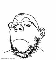 animated byonbyon closed_mouth ear frown glasses poyopoyo soyjak stubble variant:gapejak // 378x400 // 343.6KB