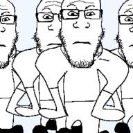 animated arm bald boot closed_mouth ext=gif full_body glasses leg multiple_soyjaks neutral poorly_drawn stubble subvariant:neutralplier variant:markiplier_soyjak white_background // 250x250 // 1.1MB