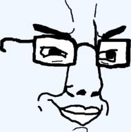 accessory closed_mouth face glasses smile smirk smug soyjak template variant:chudjak // 450x454 // 21.6KB