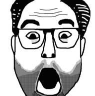 beard glasses hair open_mouth soyjak stubble variant:unknown // 700x705 // 19.5KB