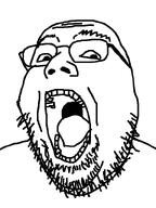 bald glasses hybrid open_mouth redraw series:fusionjaks soyjak stubble variant:gapebernd // 600x800 // 9.7KB