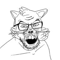 animal_nose beard black_and_white cat_ear ear edit fox fur furfag furry glasses hair soyjak teeth teeth_showing variant:feraljak white_skin // 1500x1500 // 55.4KB