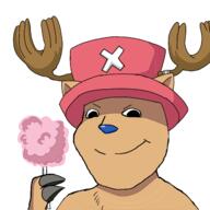 antlers blue_nose brown_fur clothes cotton_candy deer ear hat one_piece pupils subvariant:shoyta tony_tony_chopper variant:gapejak // 1280x1280 // 384.0KB