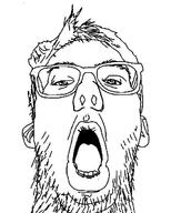 ear glasses hair open_mouth soyjak stubble variant:unknown // 560x700 // 40.6KB