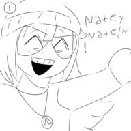 arm avengers beanie blush clothes comic female glasses hair hand happy smile text variant:soytan // 645x645 // 93.3KB