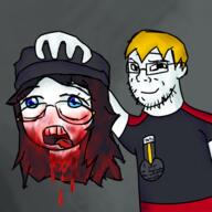 anti_soytan blood blood_drip blood_from_neck blood_on_face blue_eyes brimmiest_comments_section☣️☣️☣️_do_not_enter☣️☣️☣️ death decapitation drawn_background execution glasses gore hair holding_object holding_severed_head nate severed_head stubble that_one_fucking_picture_of_nate_being_a_smug_little_bastard variant:soyak variant:soytan yellow_hair // 4000x4000 // 5.6MB