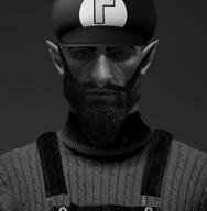 beard big_nose gigachad long_ears meta:not_oc nas:gigachad nintendo overalls super_mario video_game waluigi // 557x570 // 234.8KB