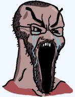 angry beard brown_hair crying gape hair large_mouth sad stubble transparent trend:colorjak variant:soyak white_skin // 394x512 // 21.3KB
