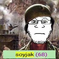 bald beard glasses helmet m1_helmet meta:ai_generated neutral ptsd rule34 rule34cuck soldier subvariant:neutralplier tank thousand_yard_stare variant:markiplier_soyjak war white_skin // 360x360, 157.7s // 6.0MB