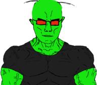 antenna buff cricket glasses green_skin insects muscles red_eyes series:crickjaks subvariant:muscular_chud sunglasses unbothered variant:chudjak // 1059x929 // 55.1KB