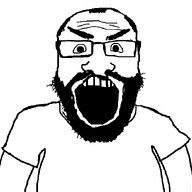 angry animated arm beard glasses open_mouth soyjak subvariant:science_lover subvariant:threefourthsplier variant:markiplier_soyjak // 700x690 // 150.0KB