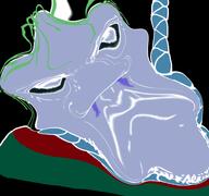 ack big_lips big_nose black black_background booger dead death deformed green green_hair hanging inverted mucus noose photo_negative red rope subvariant:jartycuck subvariant:patrick trend:slopjak variant:chudjak // 768x719 // 186.1KB