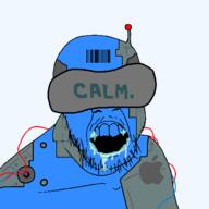 antenna apple_(company) barcode calm cyborg drool facebook open_mouth soyjak stubble variant:feraljak virtual_reality wires // 1500x1500 // 63.0KB