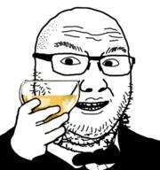beer bowtie glass hand holding_object smile soyjak tuxedo variant:logjak // 600x641 // 261.4KB