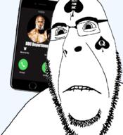 apple_(company) bbc bbc_department biting_lip distorted frown glasses iphone negro phone queen_of_spades soyjak stubble subvariant:hornyson subvariant:spadeson tattoo variant:cobson // 644x707 // 185.1KB